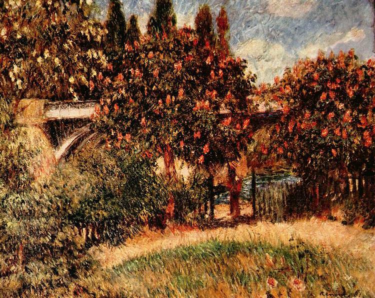 Pierre-Auguste Renoir Eisenbahnbrucke von Chatou France oil painting art